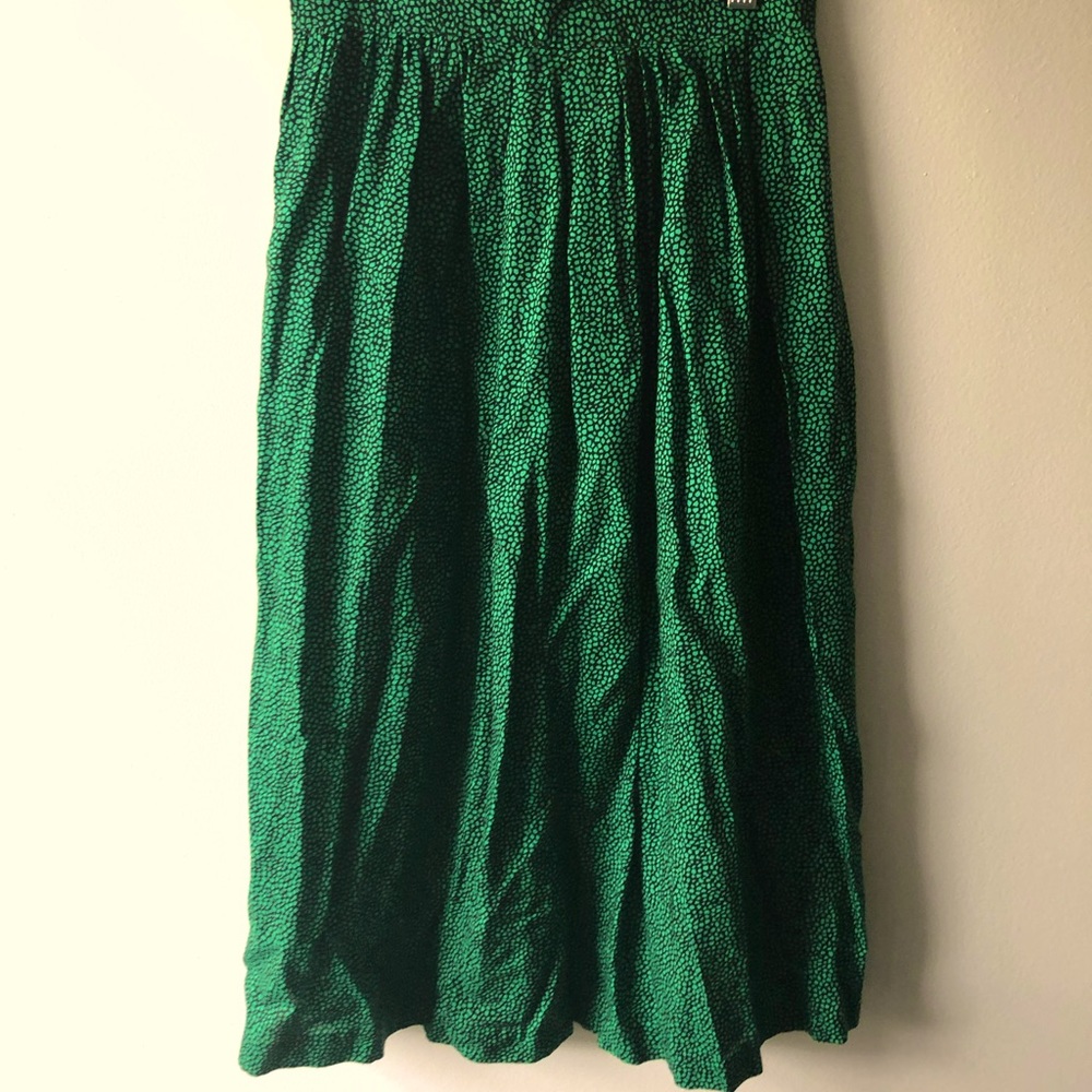 Cool vintage green and black midi skirt